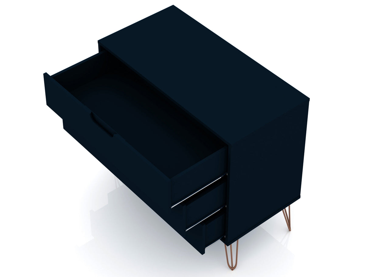 Rockefeller Dresser in Tatiana Midnight Blue by Manhattan Comfort at Eve Furniture