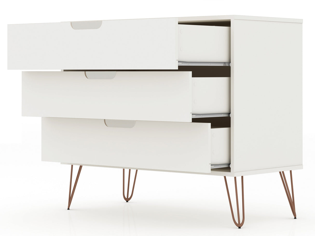Rockefeller Dresser in White by Manhattan Comfort at Eve Furniture