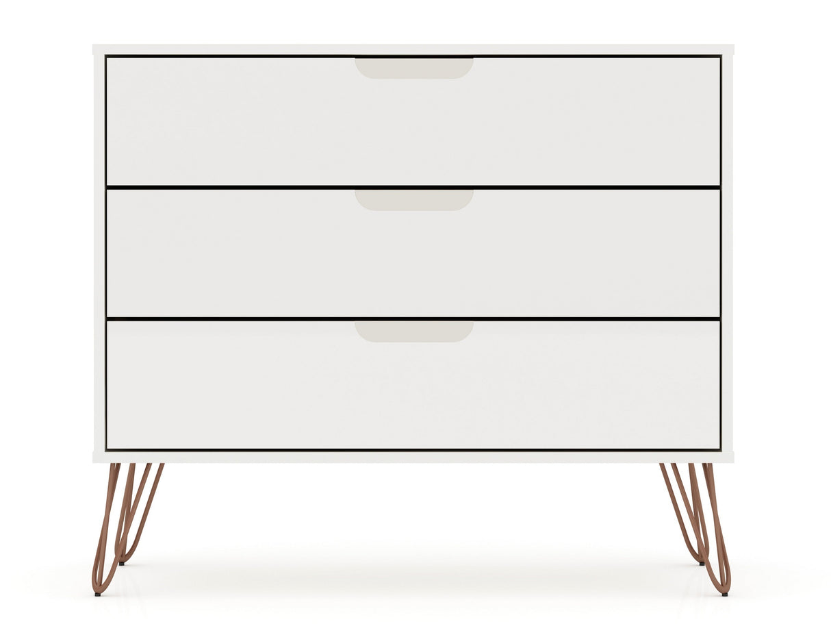 Rockefeller Dresser in White (set of 2) by Manhattan Comfort at Eve Furniture