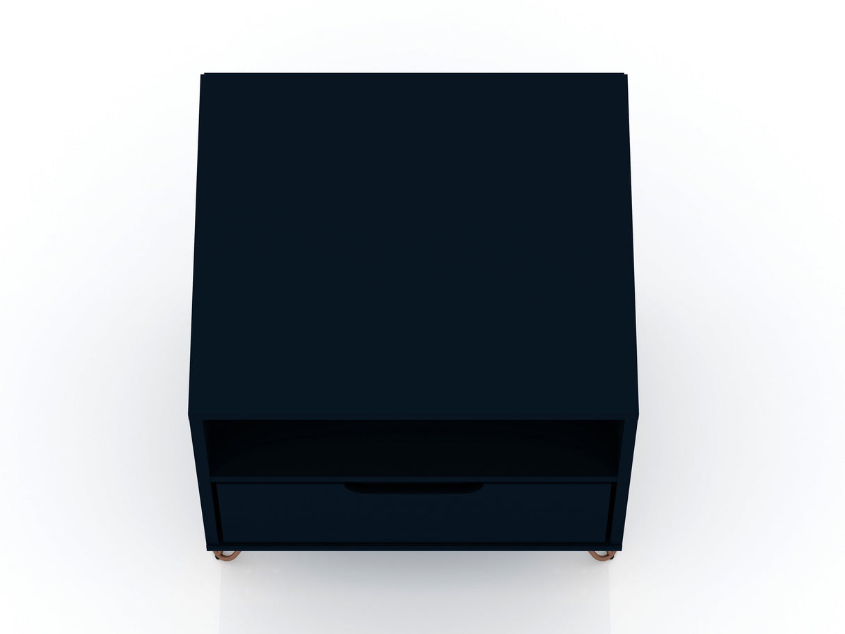 Rockefeller Nightstand 1.0 in Tatiana Midnight Blue (set of 2) by Manhattan Comfort at Eve Furniture