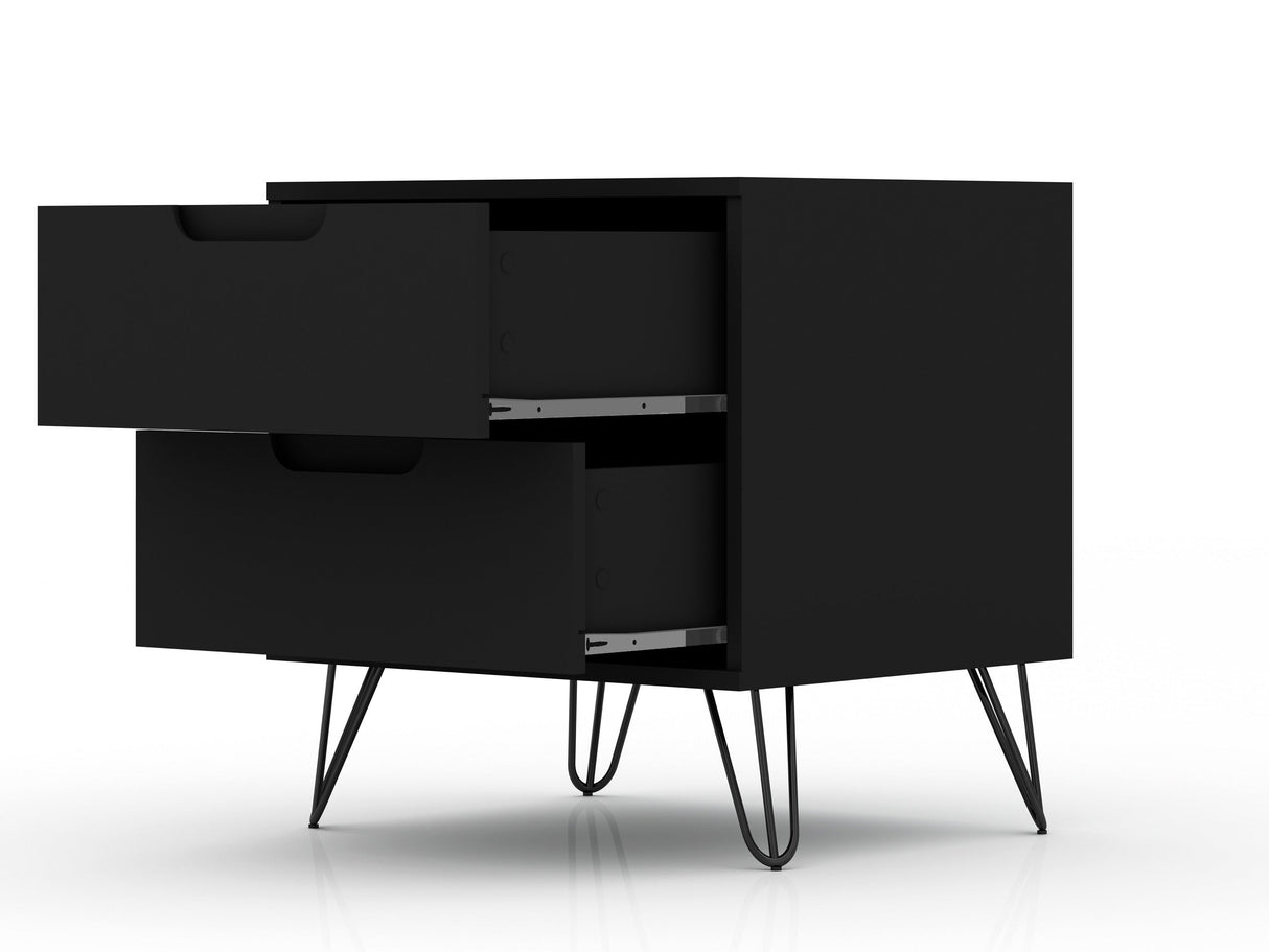 Rockefeller Nightstand 2.0 in Black (set of 2) by Manhattan Comfort at Eve Furniture