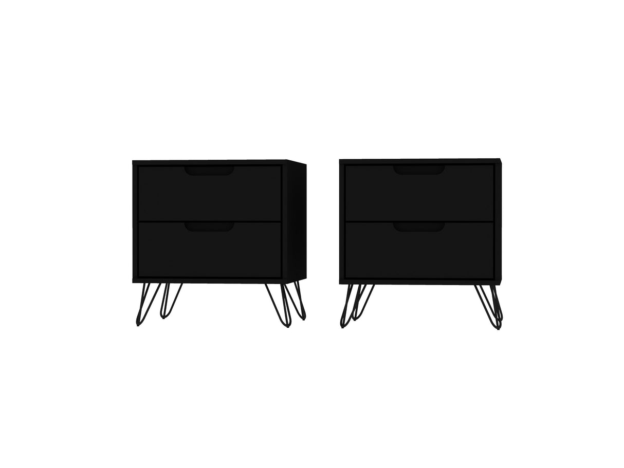 Rockefeller Nightstand 2.0 in Black (set of 2) by Manhattan Comfort at Eve Furniture