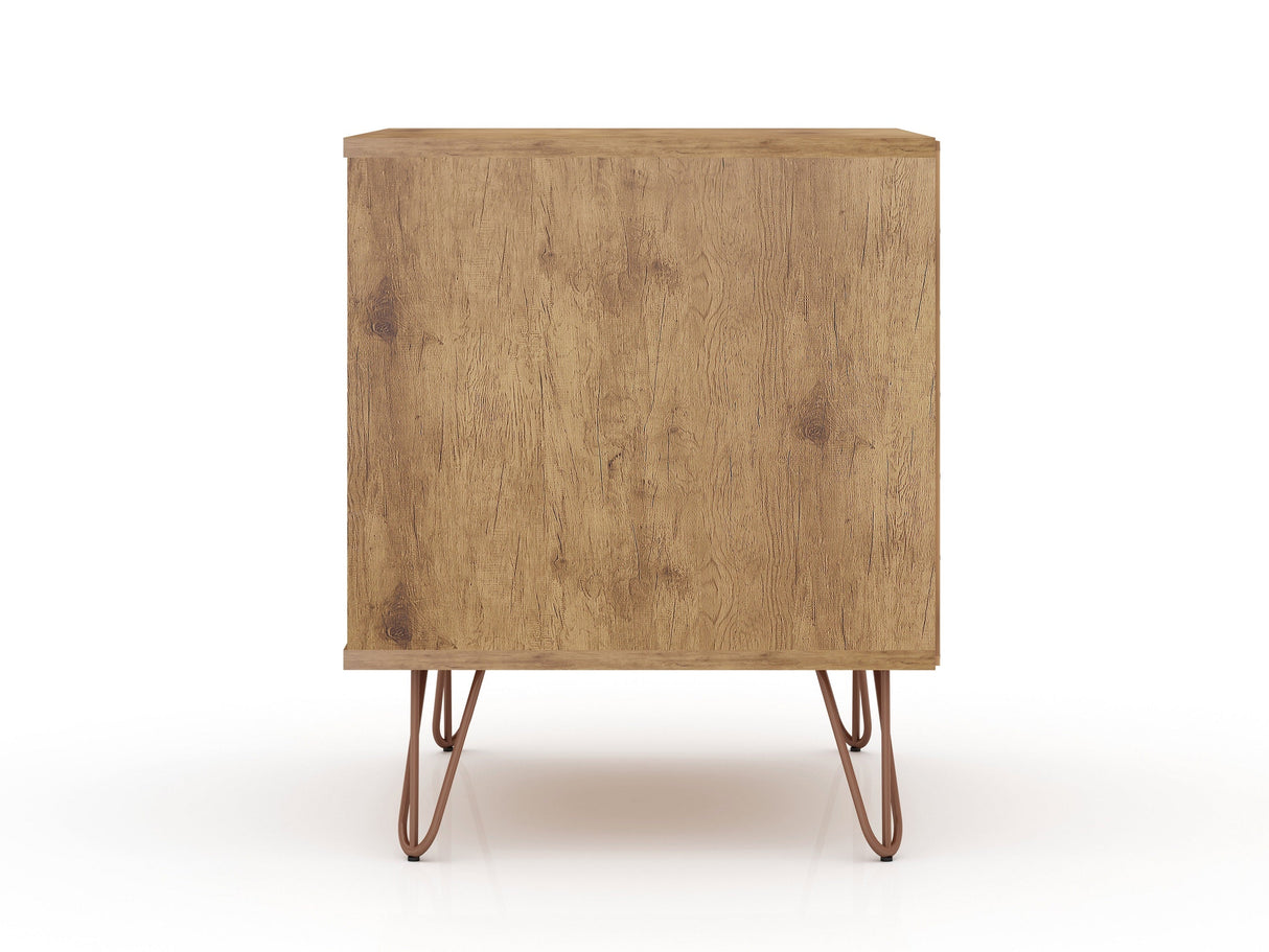Rockefeller Nightstand 2.0 in Nature and Rose Pink (set of 2) by Manhattan Comfort at Eve Furniture