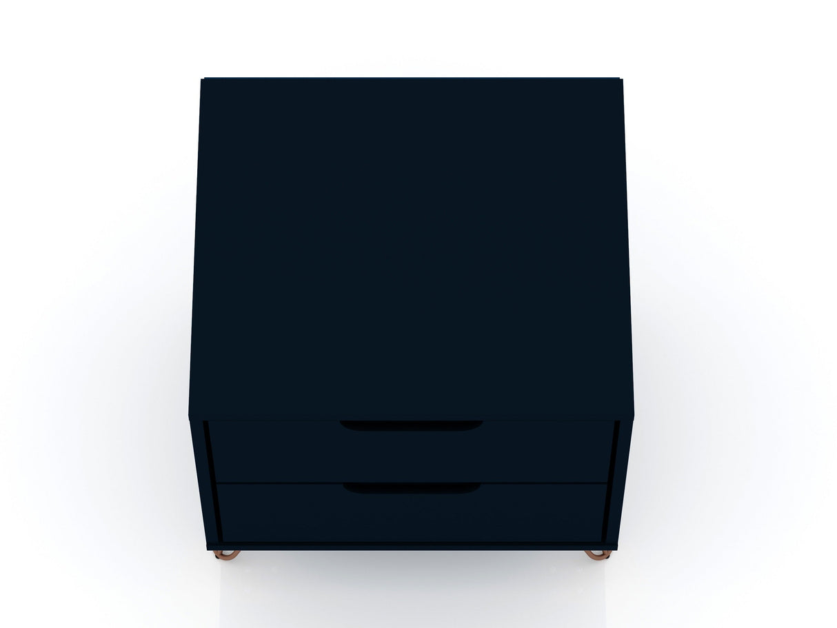 Rockefeller Nightstand 2.0 in Tatiana Midnight Blue (set of 2) by Manhattan Comfort at Eve Furniture