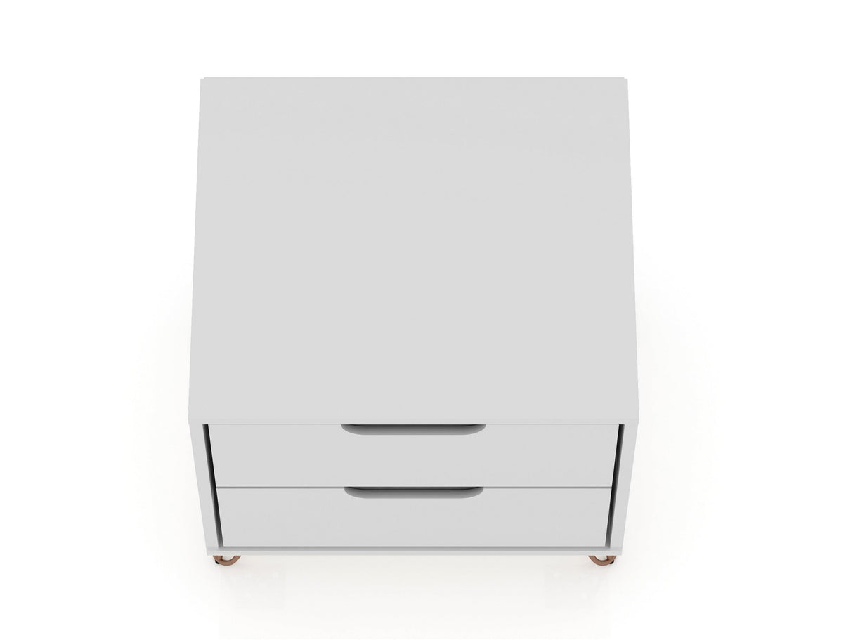 Rockefeller Nightstand 2.0 in White (set of 2) by Manhattan Comfort at Eve Furniture