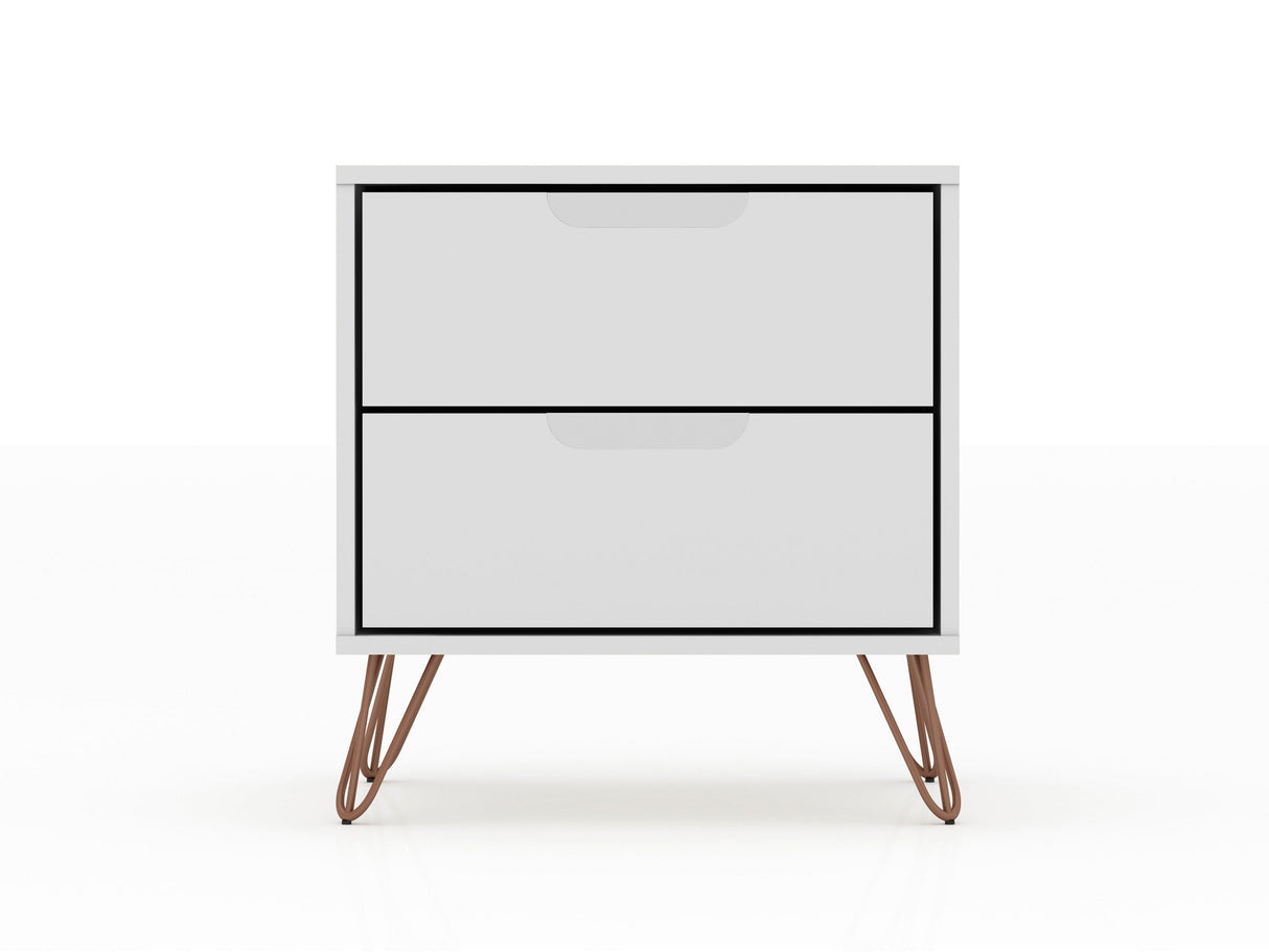 Rockefeller Nightstand 2.0 in White (set of 2) by Manhattan Comfort at Eve Furniture