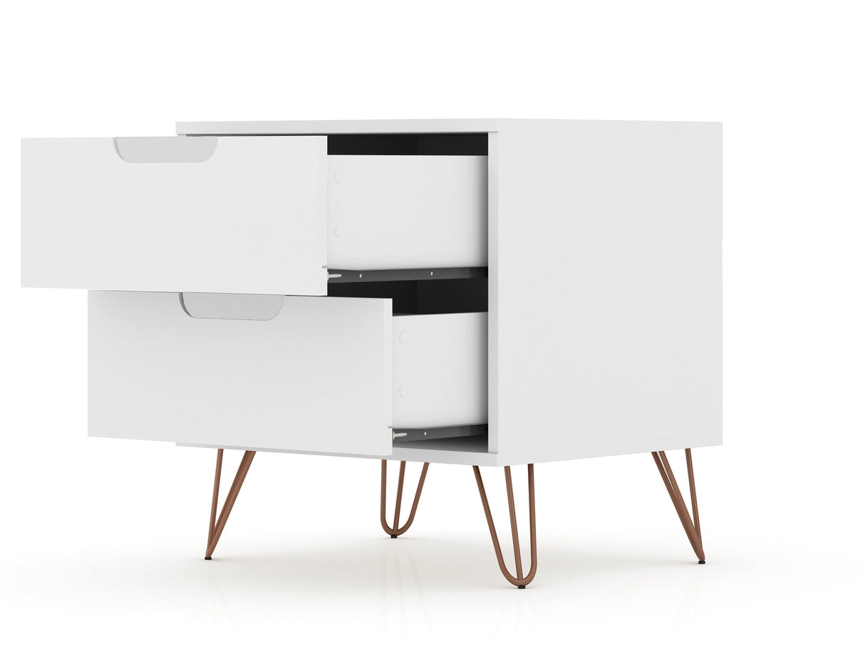 Rockefeller Nightstand 2.0 in White (set of 2) by Manhattan Comfort at Eve Furniture