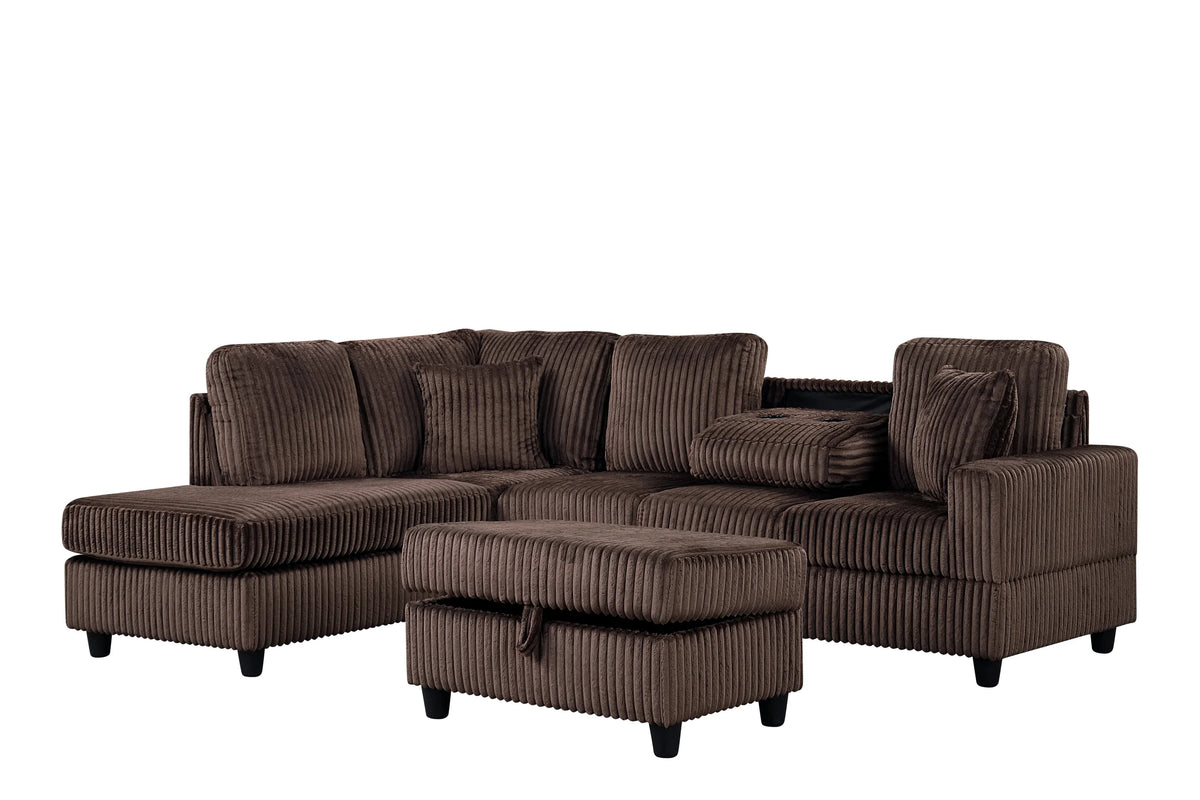 Rocket Chocolate Reversible Sectional by Happy Homes at Eve Furniture