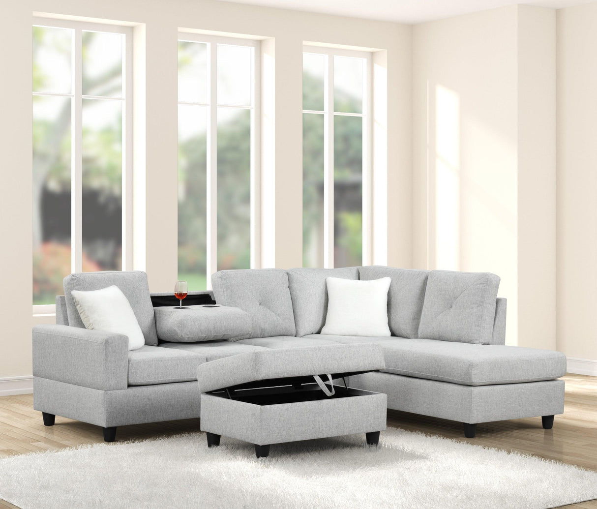 Rocket Gray Reversible Sectional by Happy Homes at Eve Furniture