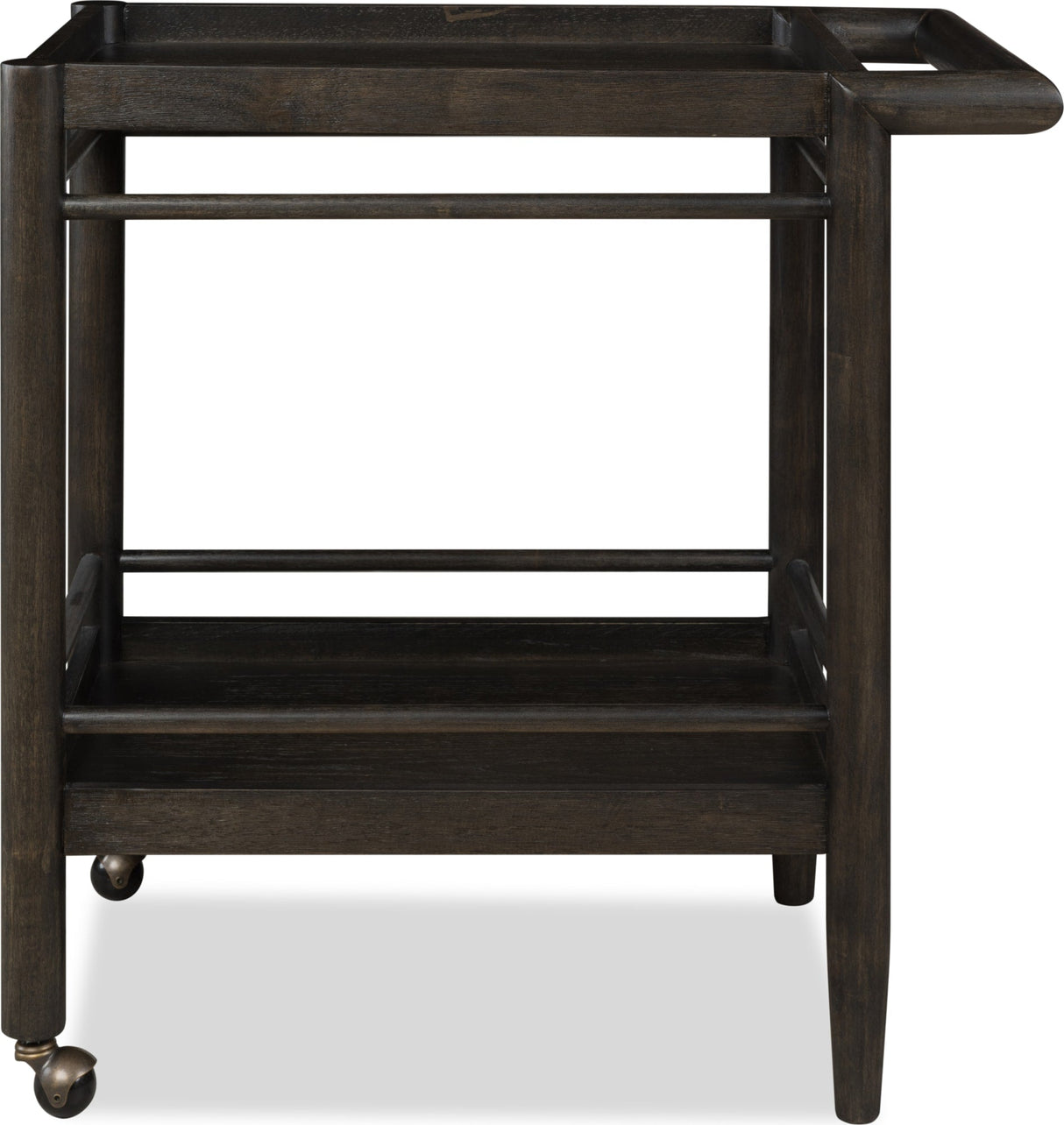 Rockport Yin Two Shelf Rolling Bar Cart by Modus Furniture at Eve Furniture