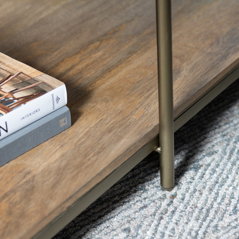 Rockwell Brown/Gold Cocktail Table by Crestview at Eve Furniture