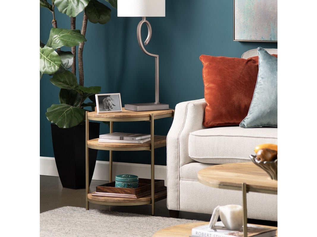 Rockwell Brown/Gold End Table by Crestview at Eve Furniture