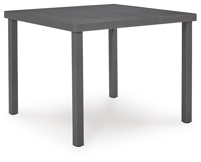Rocky Creek Gray Square Dining Table w/UMB OPT by Ashley at Eve Furniture