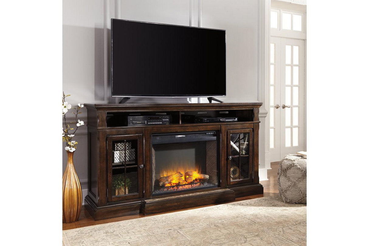 Roddinton Dark Brown 72" TV Stand by Ashley at Eve Furniture