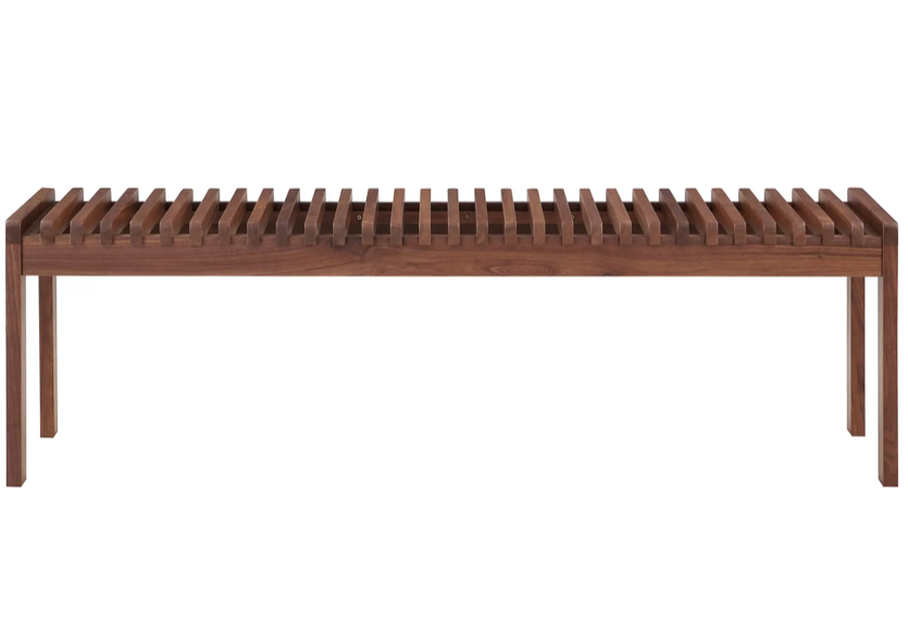 Rohe Bench Walnut Brown by Moe's Home at Eve Furniture