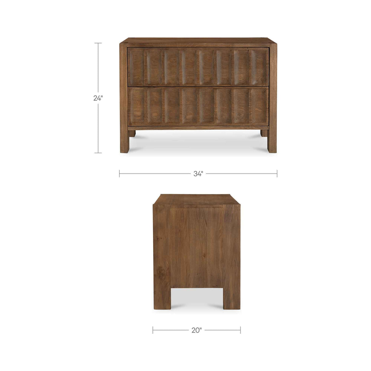 Roland Brown Nightstand by Moe's Home at Eve Furniture