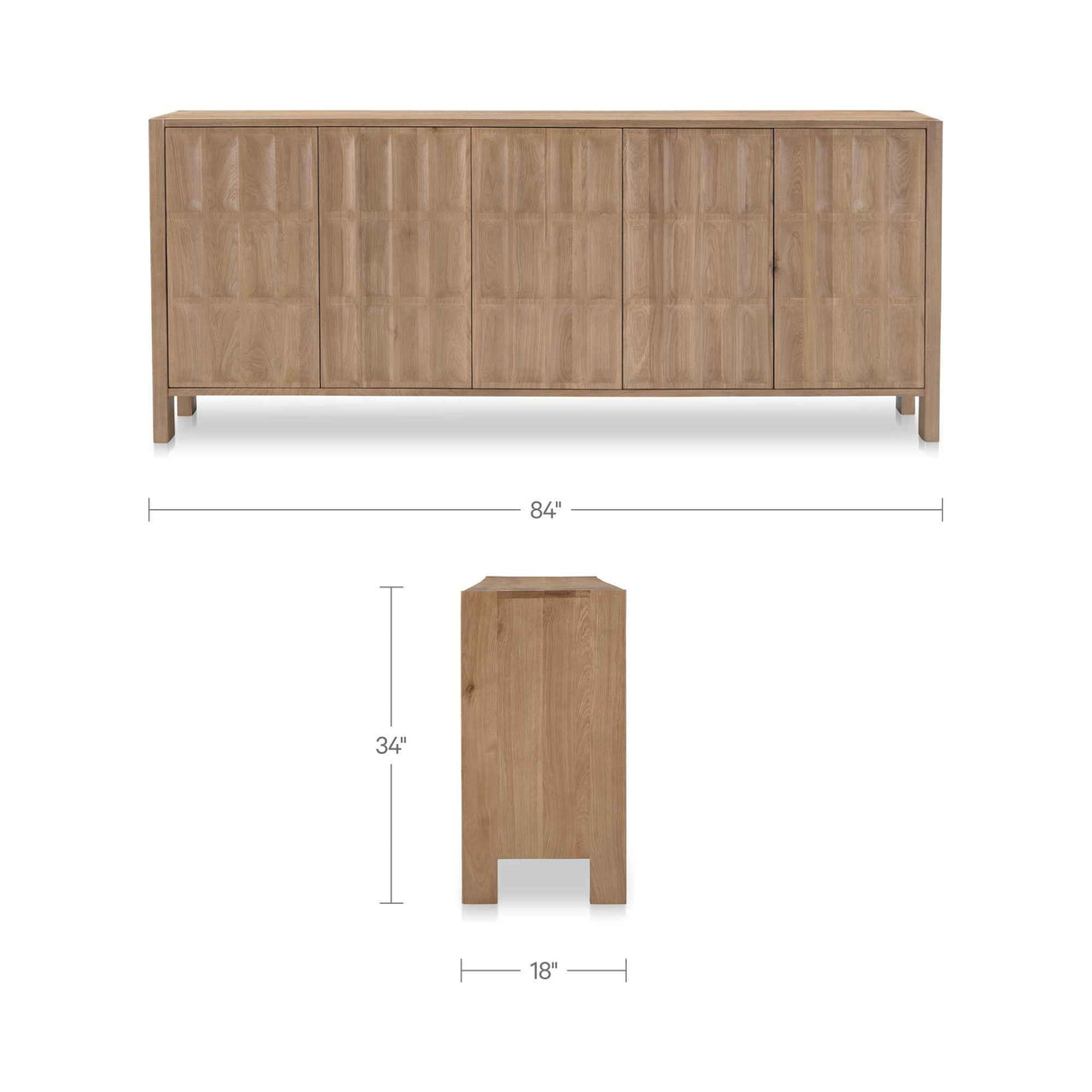 Roland Natural Sideboard by Moe's Home at Eve Furniture