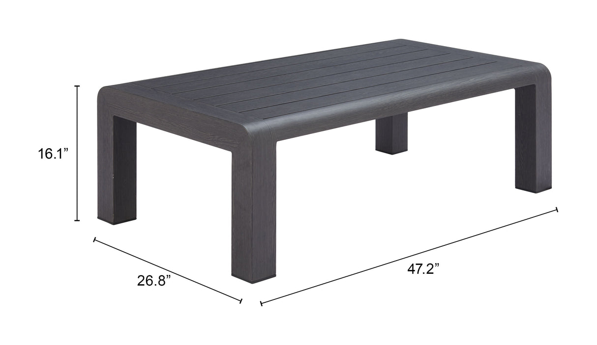 Rolig Black Outdoor Coffee Table by Zuomod at Eve Furniture