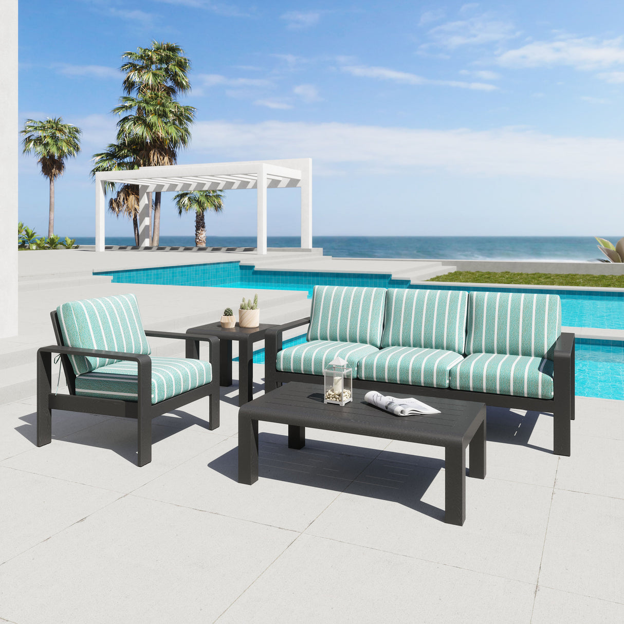 Rolig Green Outdoor Armchair by Zuomod at Eve Furniture