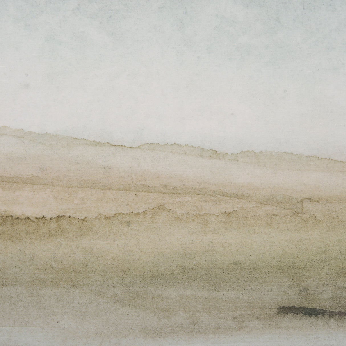 Rolling Fields II Hand Embellished Brown Framed Watercolor Art Print on Paper Mounted with Backing by Mercana at Eve Furniture