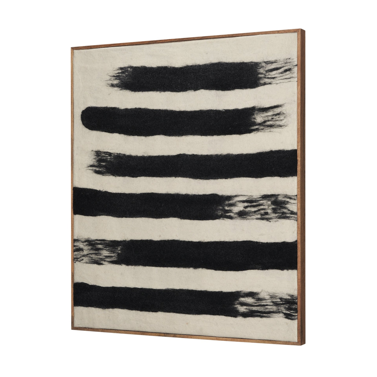 Rollins Large Cream w/ Black Stripes Wool Framed Art by Mercana at Eve Furniture