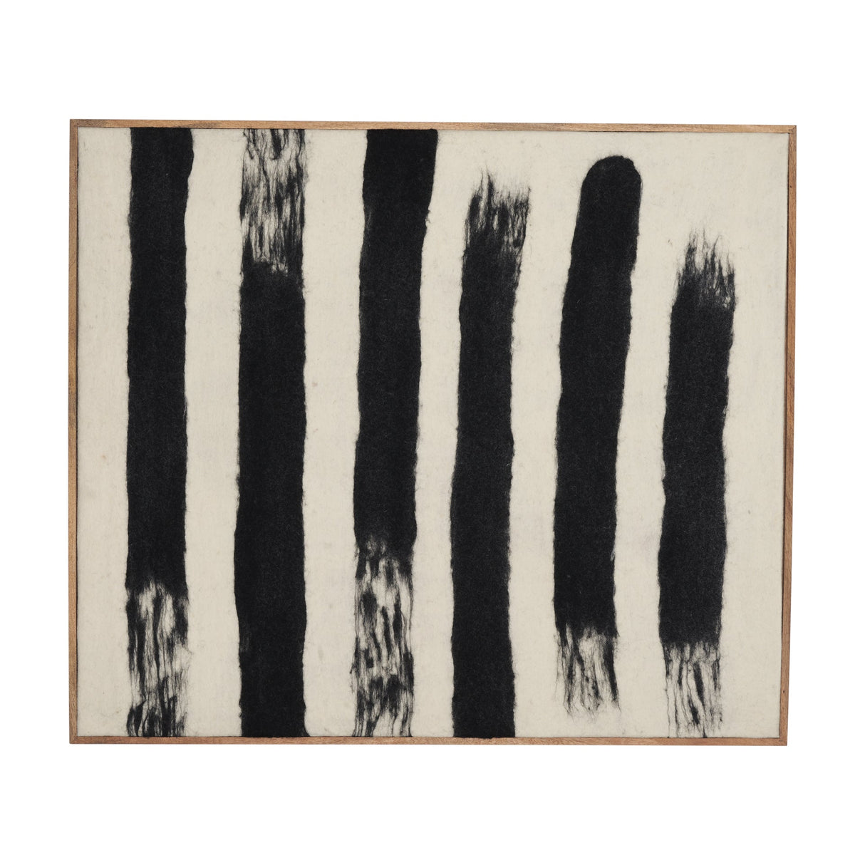 Rollins Large Cream w/ Black Stripes Wool Framed Art by Mercana at Eve Furniture