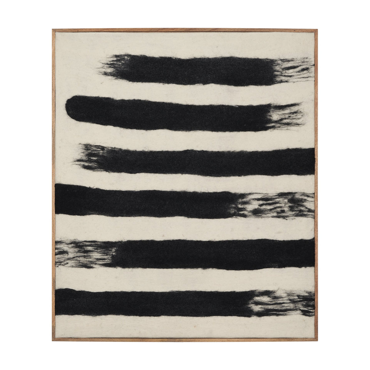 Rollins Large Cream w/ Black Stripes Wool Framed Art by Mercana at Eve Furniture