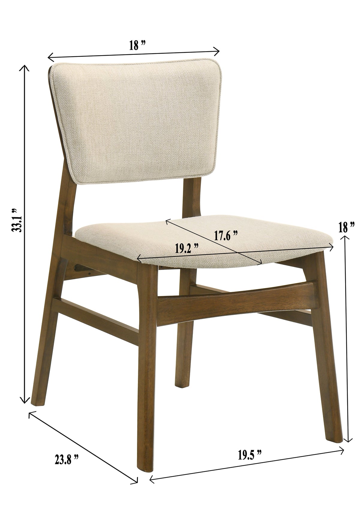 Rolstan Beige/Brown Dining Chair (Set of 2) by Crown Mark at Eve Furniture