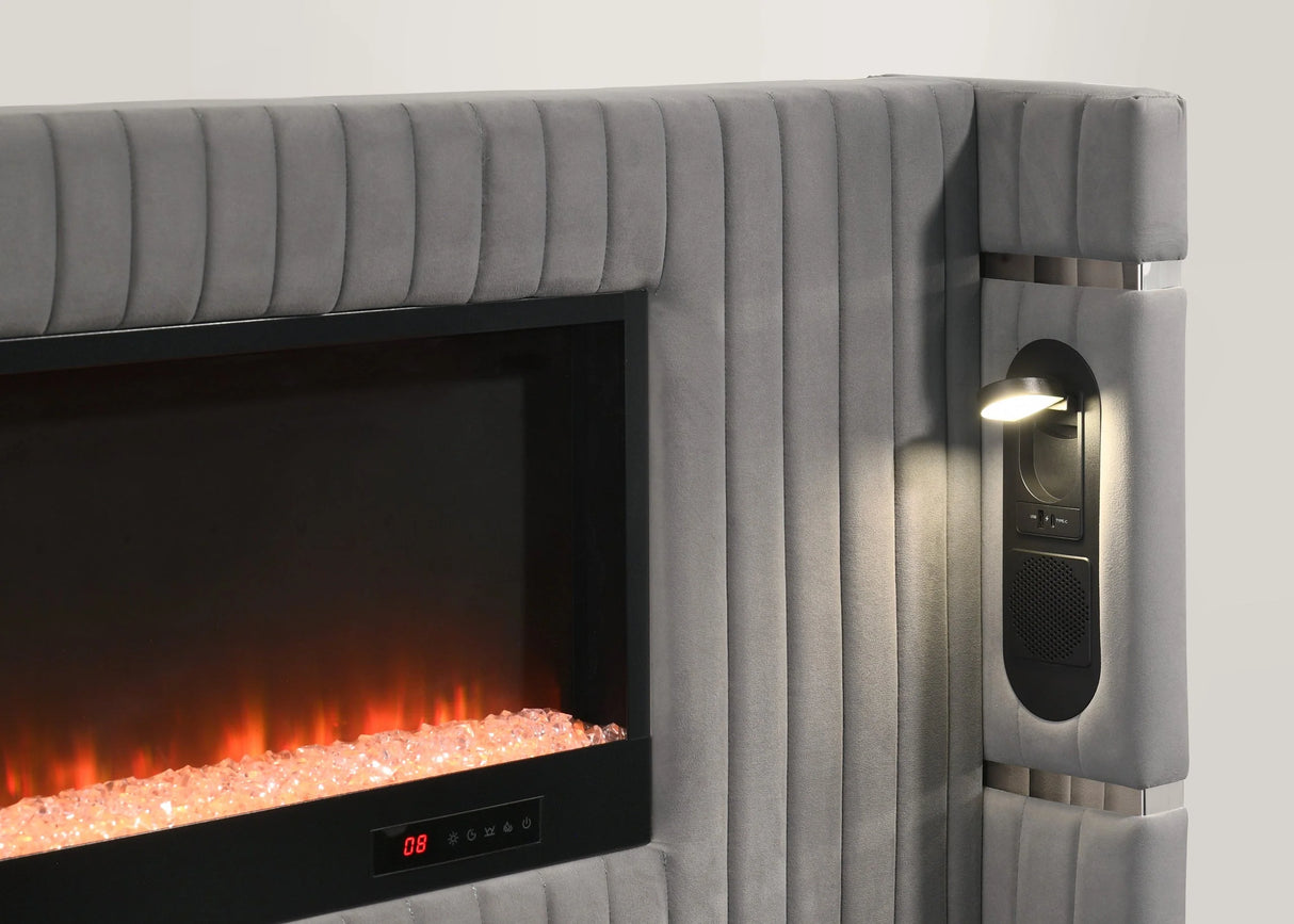 Romance Gray King Platform Bed by Happy Homes at Eve Furniture