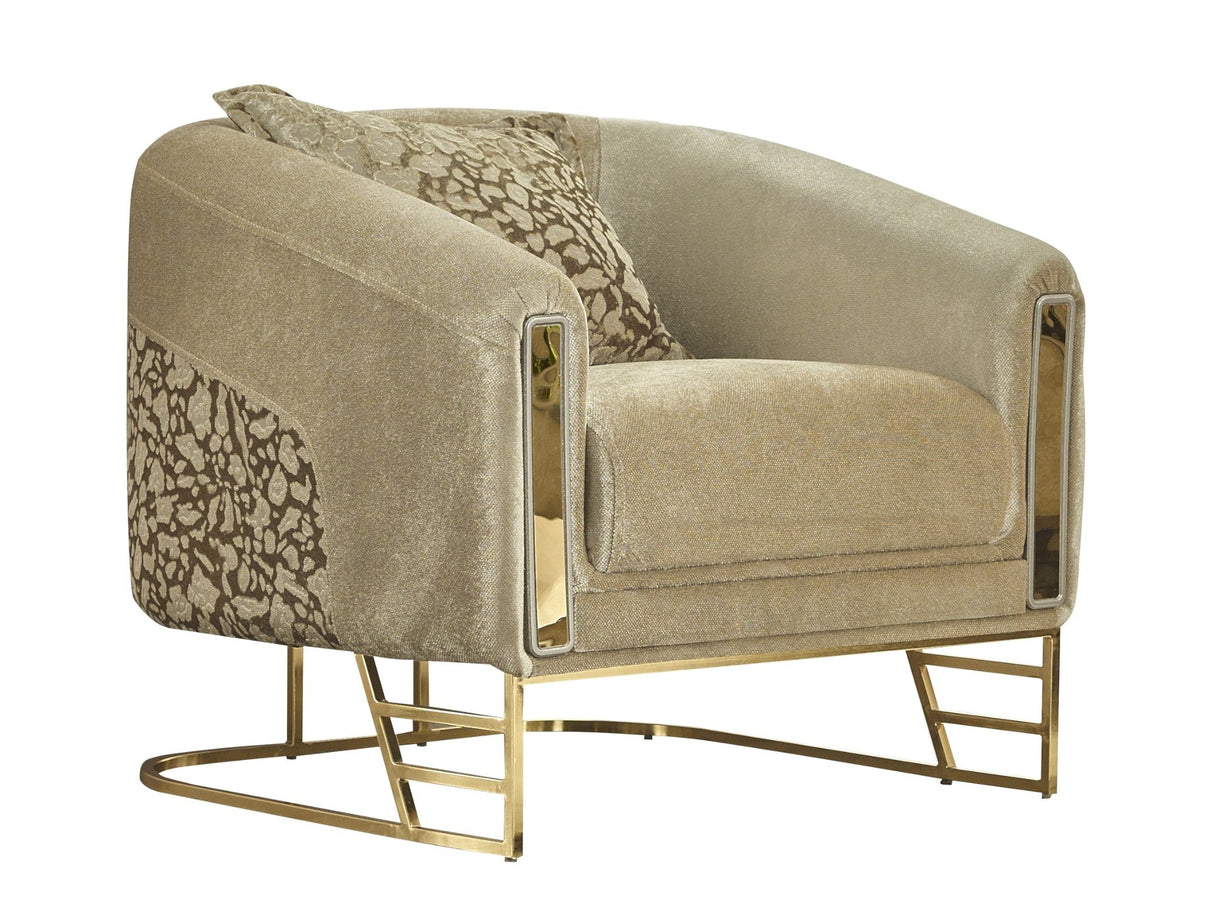 Romans 3-pieces (Sofa & Loveseat & Chair) Livingroom Set in Beige by Furnia at Eve Furniture