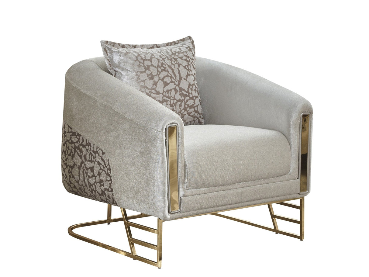 Romans 3-pieces (Sofa & Loveseat & Chair) Livingroom Set in Cream by Furnia at Eve Furniture
