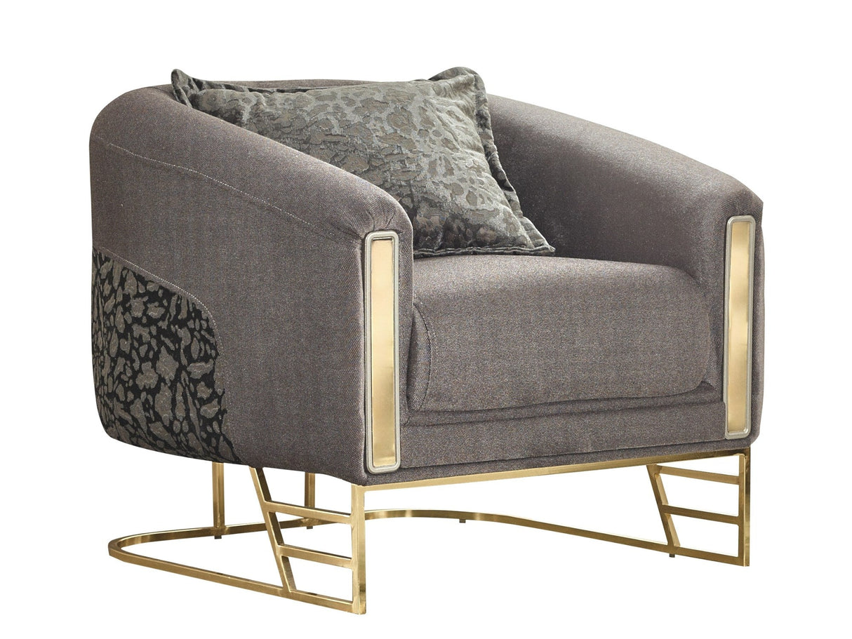Romans 3-pieces (Sofa & Loveseat & Chair) Livingroom Set in Grey by Furnia at Eve Furniture