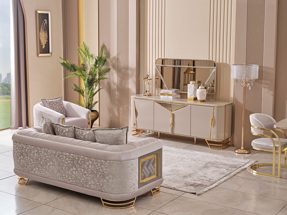 Romans Console With Mirror by Furnia at Eve Furniture