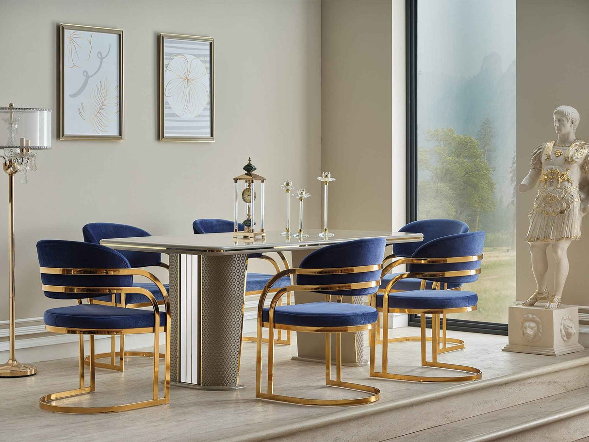 Romans Dining Chair Navy Blue, Set of 2 by Furnia at Eve Furniture