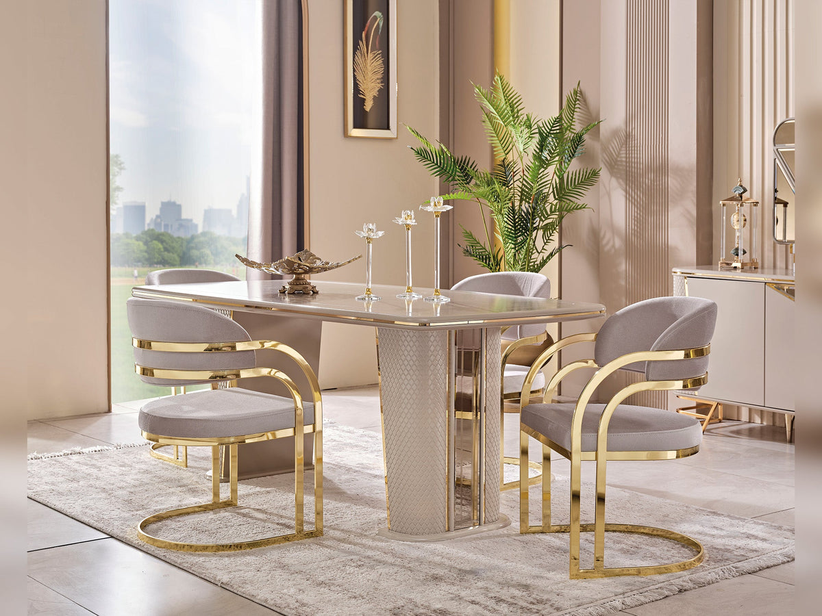 Romans Diningroom (Consol With Mirror & Dining Table & 6 Dining Chair)