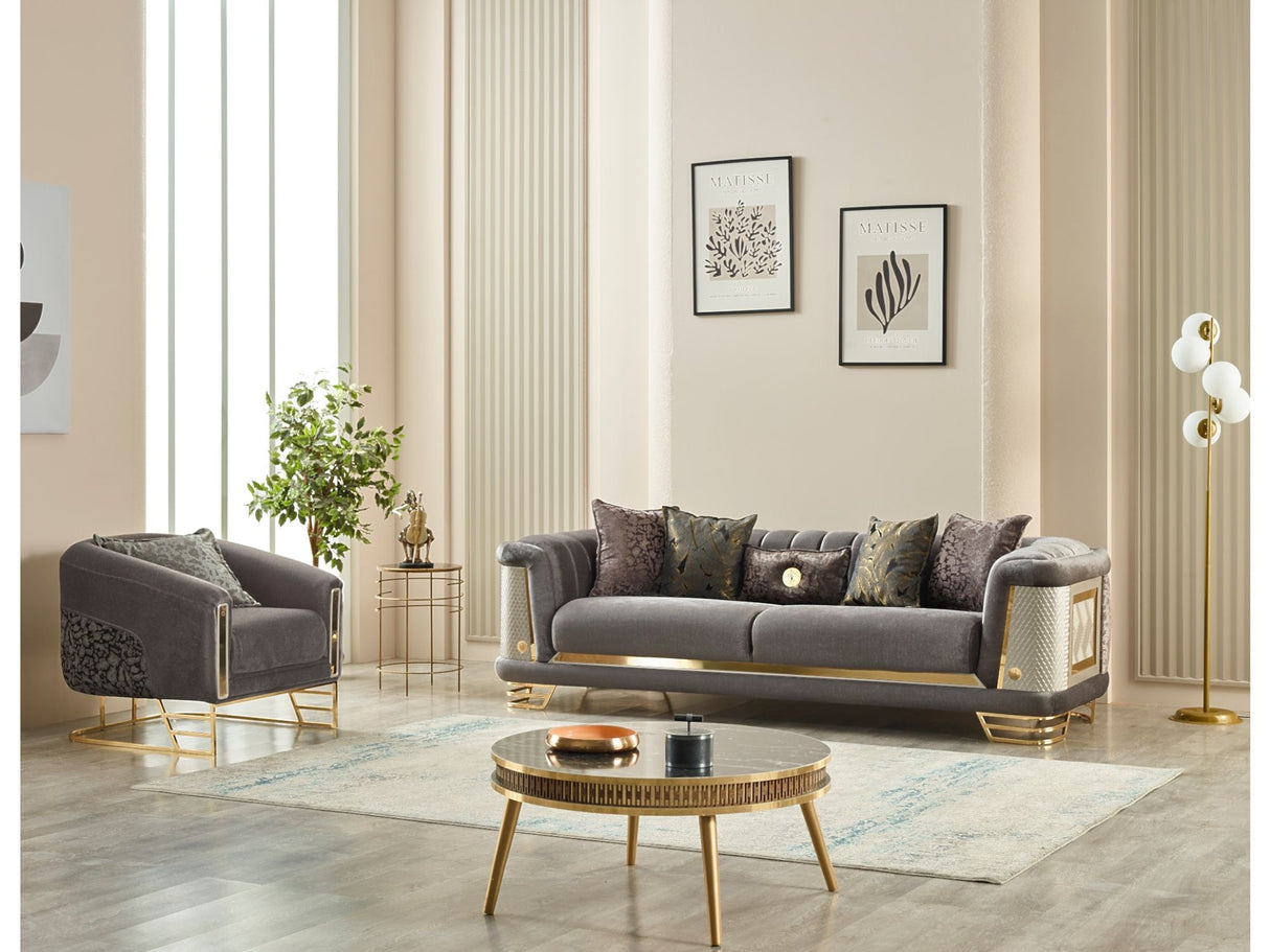 Romans Grey Stationary Sofa by Furnia at Eve Furniture