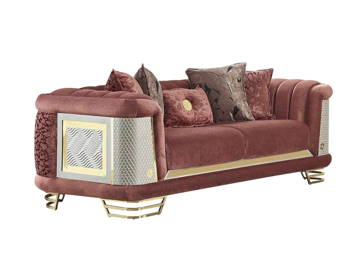 Romans Stationary Loveseat Brick by Furnia at Eve Furniture