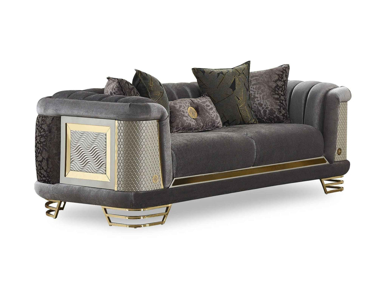 Romans Stationary Loveseat Grey by Furnia at Eve Furniture