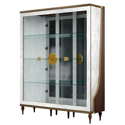 Romantica Gray 3-Door Display Cabinet by ESF Furniture at Eve Furniture