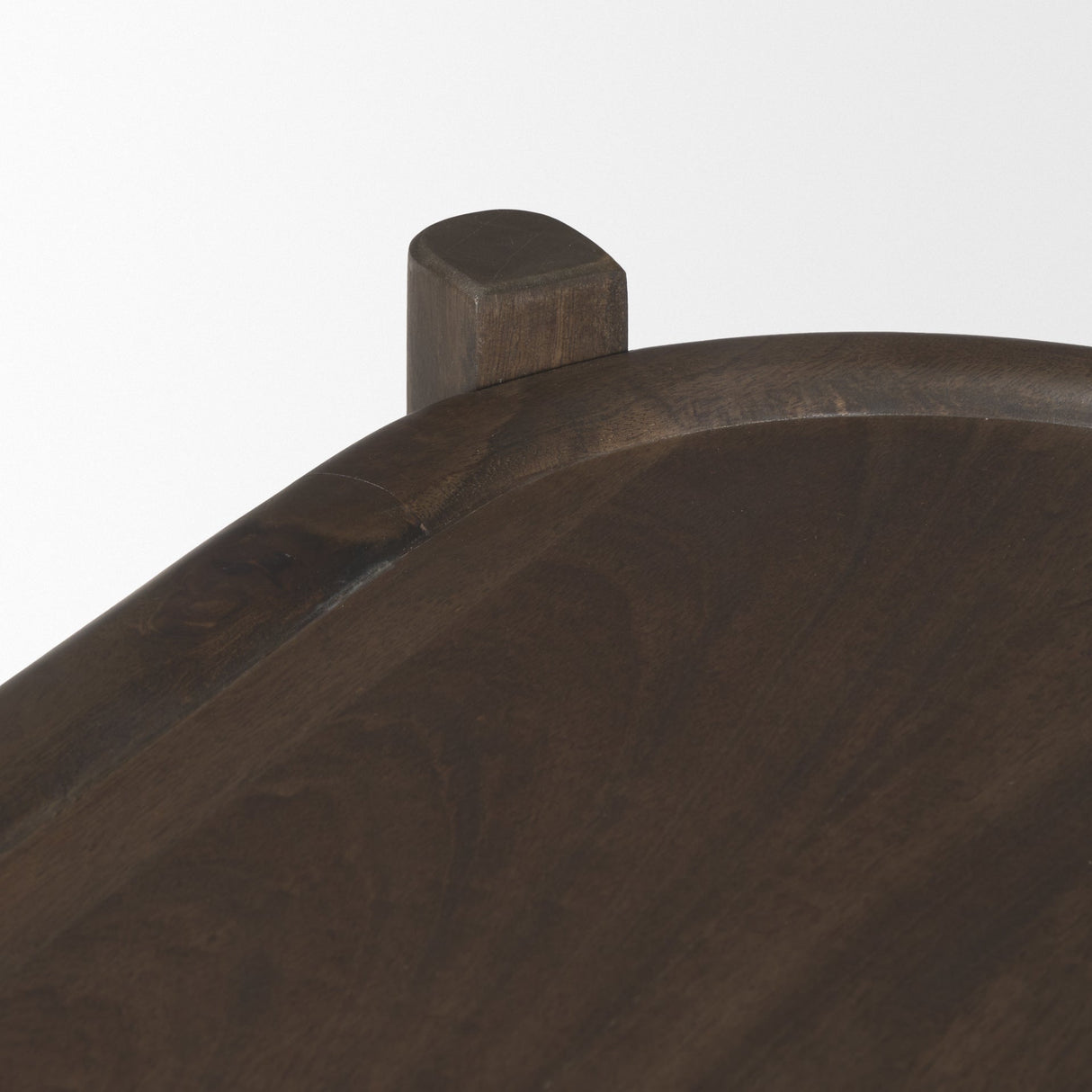 Romi Dark Brown Wood w/ 3 Shelves Oval Console Table by Mercana at Eve Furniture
