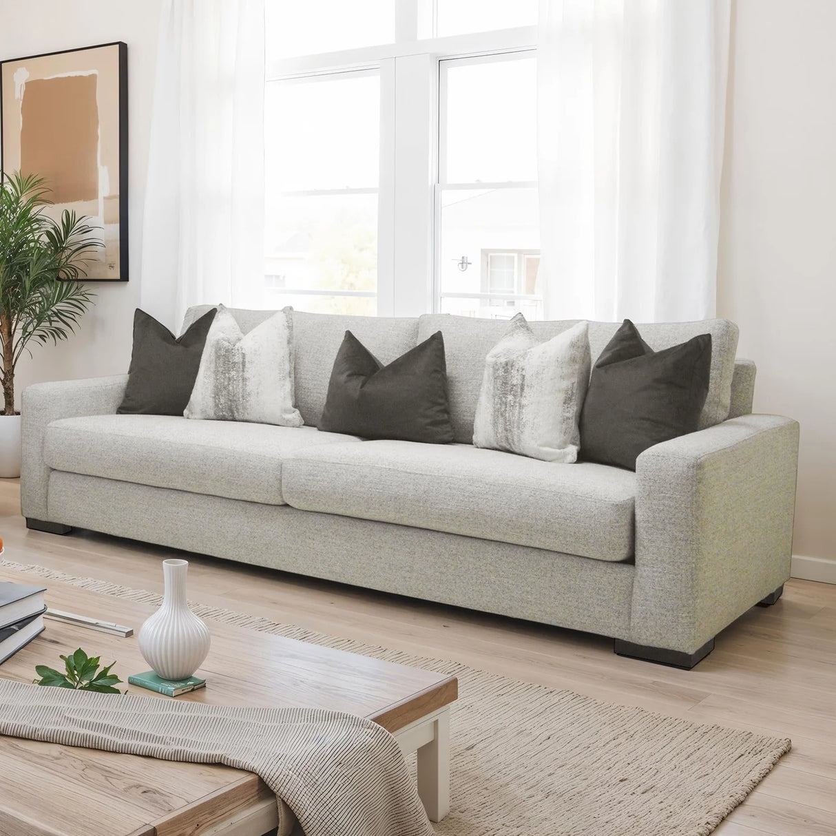 Romsey Light Gray Sofa by Furniture of America at Eve Furniture