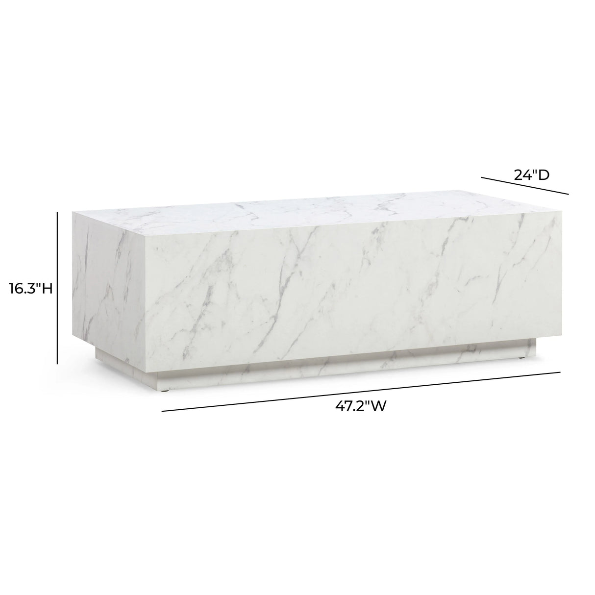 Romy 47" Rectangular Coffee Table by TOV Furniture at Eve Furniture
