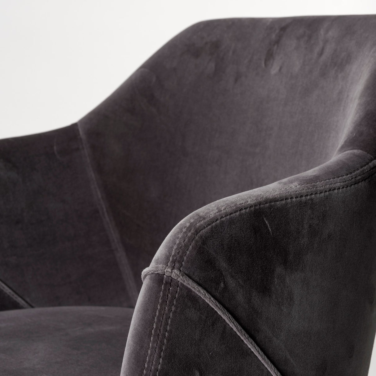 Ronald II Grey Velvet Wrap Black Wooden Base Dining Chair by Mercana at Eve Furniture