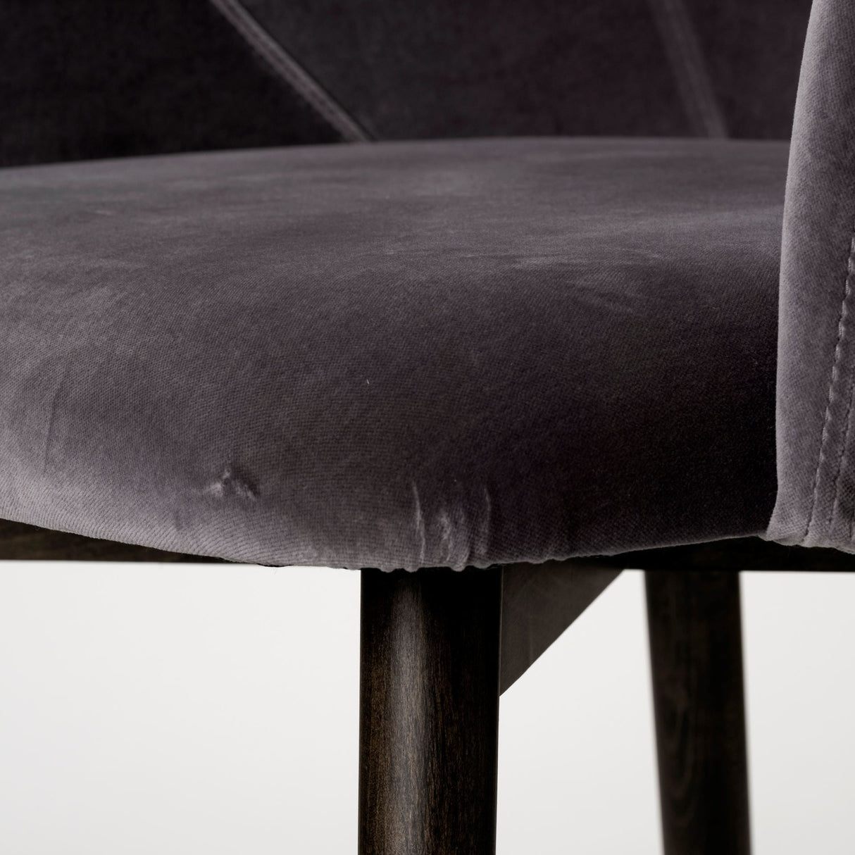 Ronald II Grey Velvet Wrap Black Wooden Base Dining Chair by Mercana at Eve Furniture