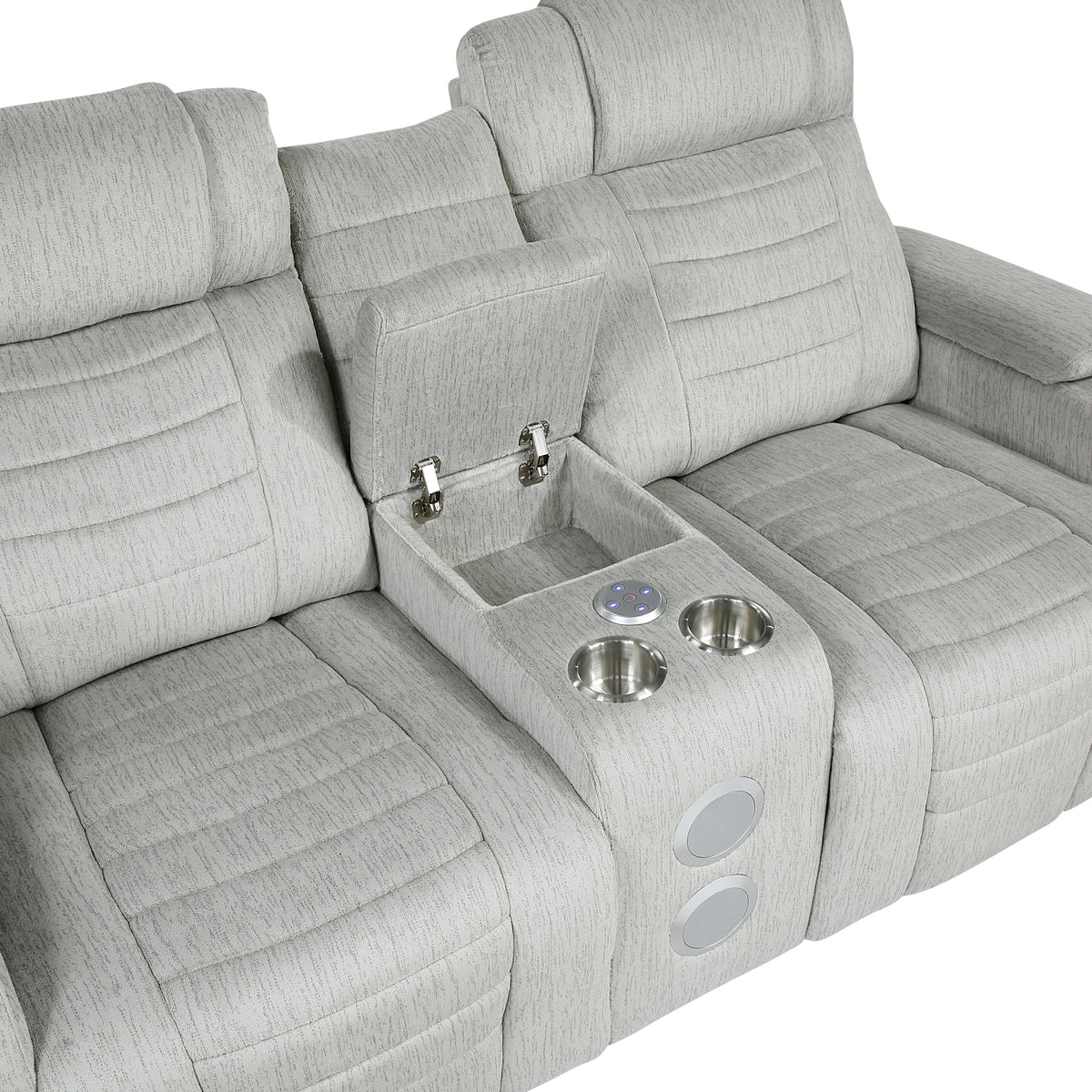 Ronan Light Gray 2-Piece Double Reclining Set by Homelegance at Eve Furniture
