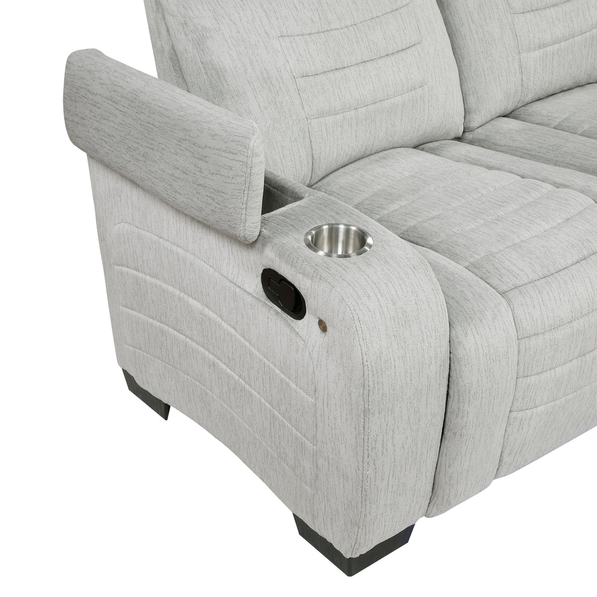 Ronan Light Gray 2-Piece Double Reclining Set by Homelegance at Eve Furniture