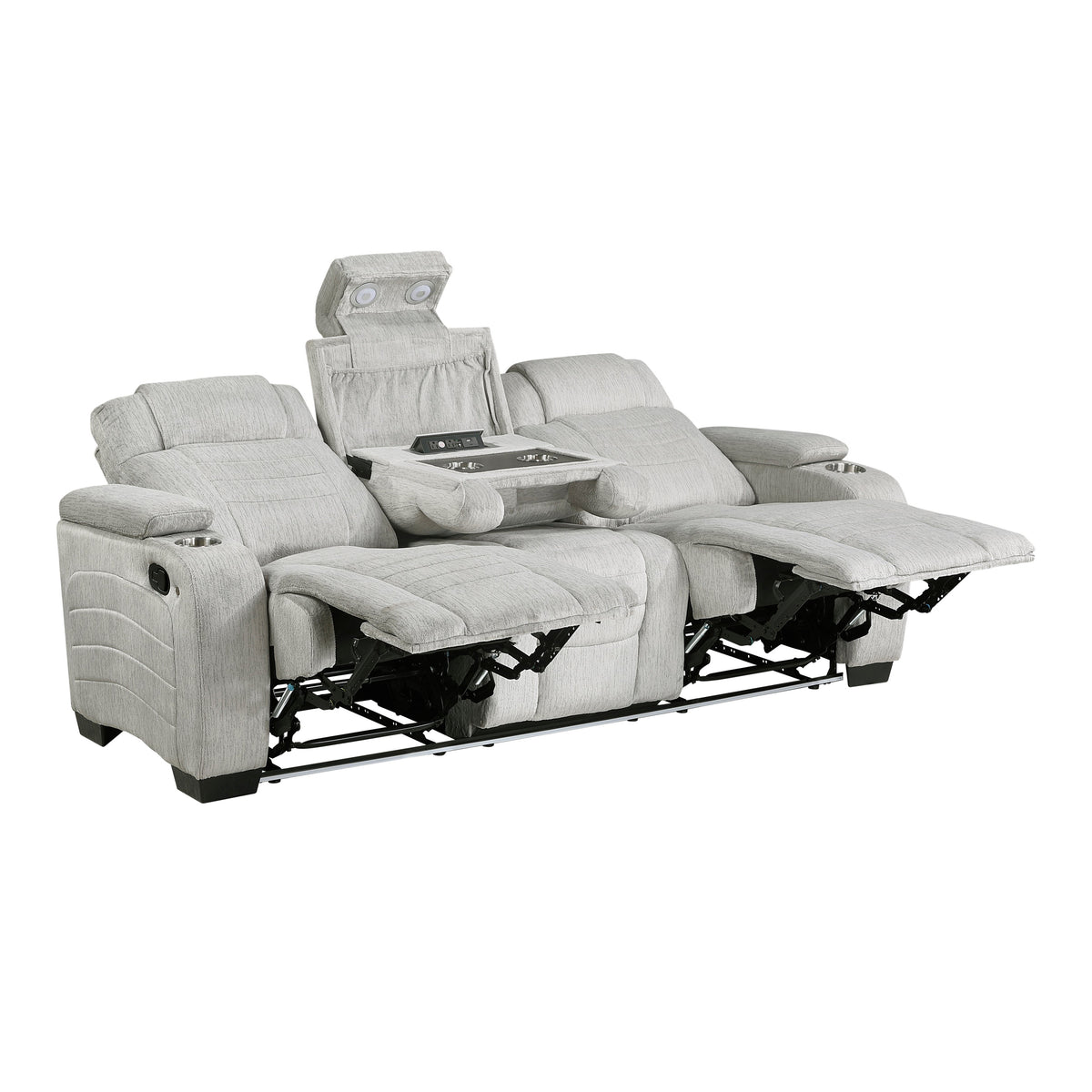Ronan Light Gray 2-Piece Double Reclining Set by Homelegance at Eve Furniture