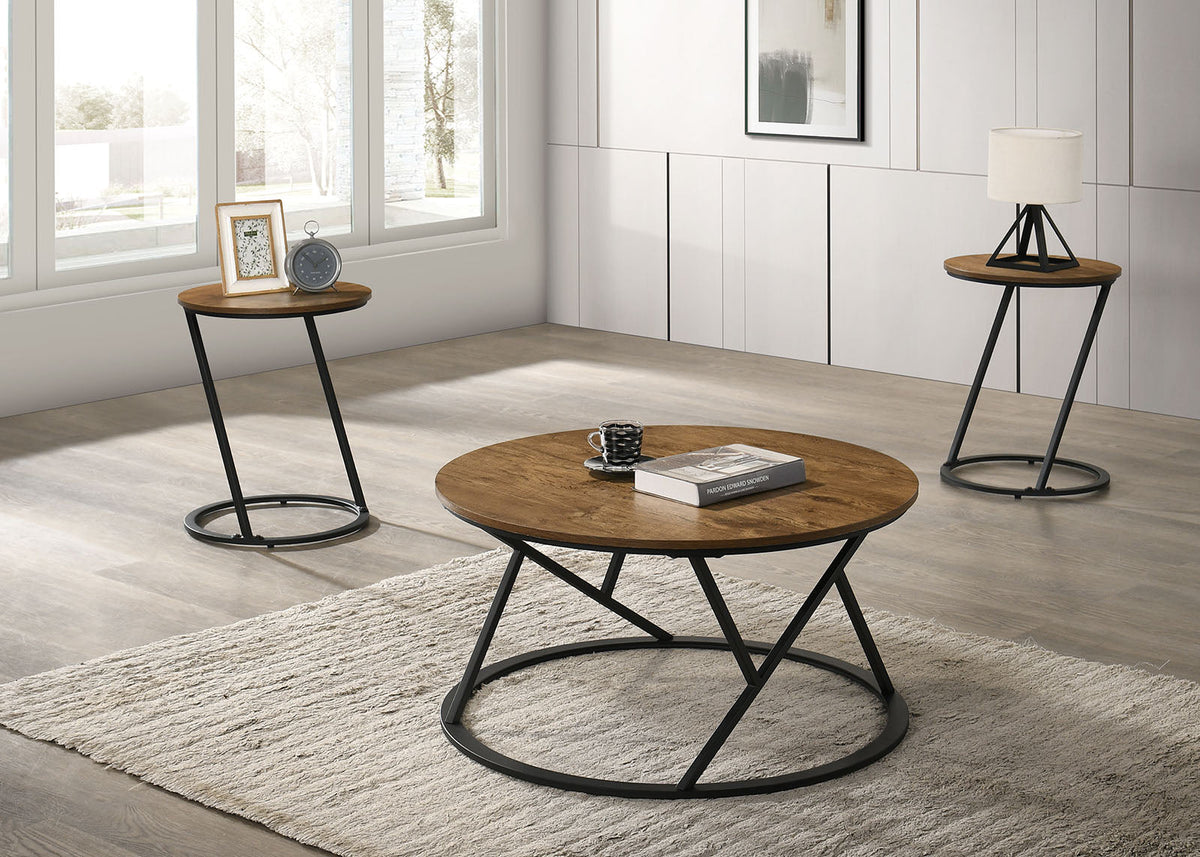 Ronde Natural 3-Piece Occasional Table Set by Furniture of America at Eve Furniture