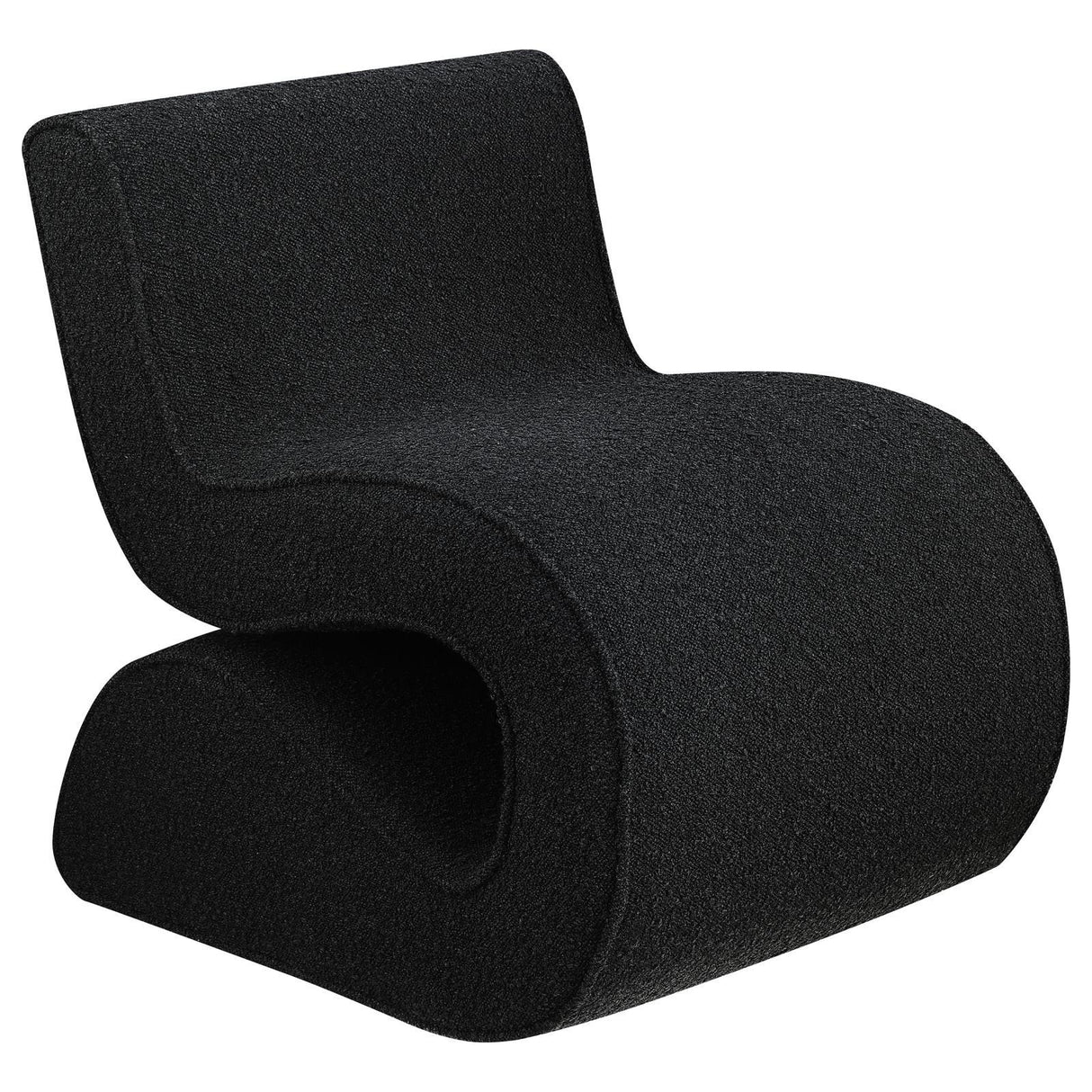 Ronea Charcoal Boucle Upholstered Armless Curved Accent Chair by Coaster at Eve Furniture