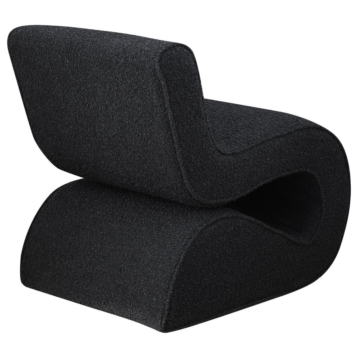 Ronea Charcoal Boucle Upholstered Armless Curved Accent Chair by Coaster at Eve Furniture